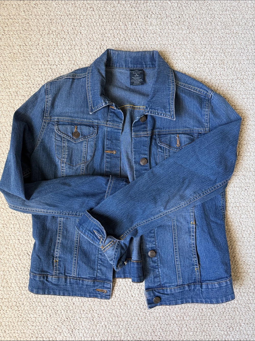 Faded Glory Classic Denim Jacket - Size M 8/10